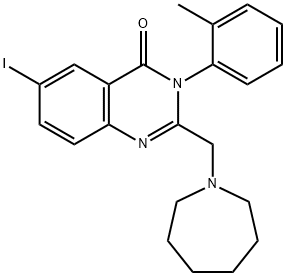 2-homopiperidino-methyl-3-(2-tolyl)-4-(3H)-6-iodoquinazolone 结构式