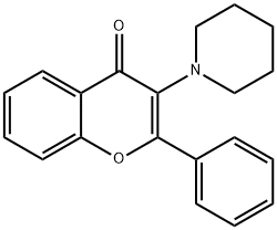 4H-1-Benzopyran-4-one,2-phenyl-3-(1-piperidinyl)-(9CI) 结构式