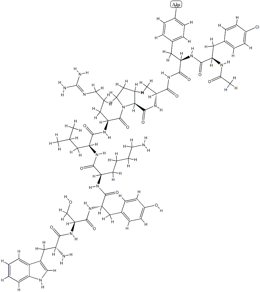 GnRH, Ac(4-Cl-Phe(1,2)-Trp(3)-Tyr(5)-Lys(6)-Ala(10))- 结构式