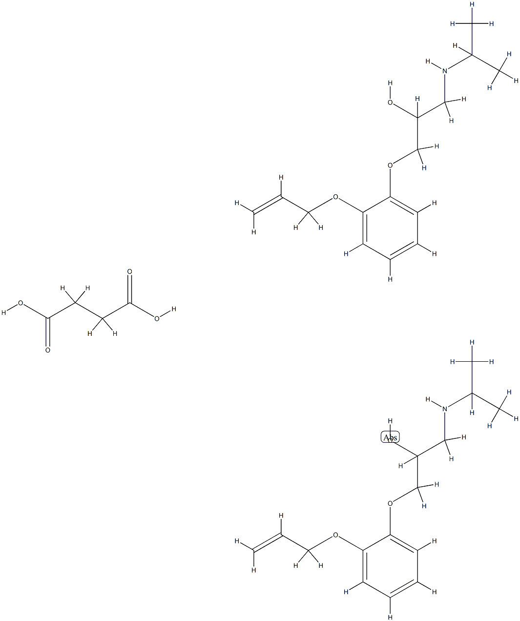 succinic acid, compound with 3-[2-(allyloxy)phenoxy]-1-[(isopropyl)amino]propan-2-ol (1:2)  结构式