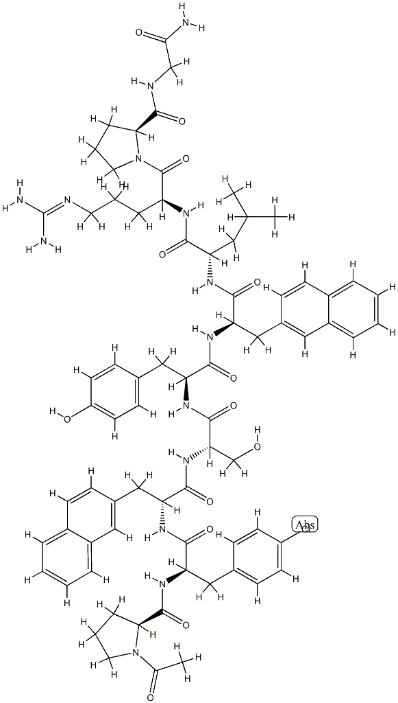 LHRH, N-Ac-Pro(1)-(4-Cl-Phe)(2)-(2-naphthyl-Ala)(3,6)- 结构式