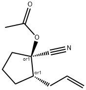 Cyclopentanecarbonitrile, 1-(acetyloxy)-2-(2-propenyl)-, (1R,2S)-rel- (9CI) 结构式