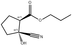 Cyclopentanecarboxylic acid, 2-cyano-2-hydroxy-, propyl ester, (1R,2R)-rel- (9CI) 结构式