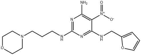 N~4~-(furan-2-ylmethyl)-N~2~-[3-(morpholin-4-yl)propyl]-5-nitropyrimidine-2,4,6-triamine 结构式