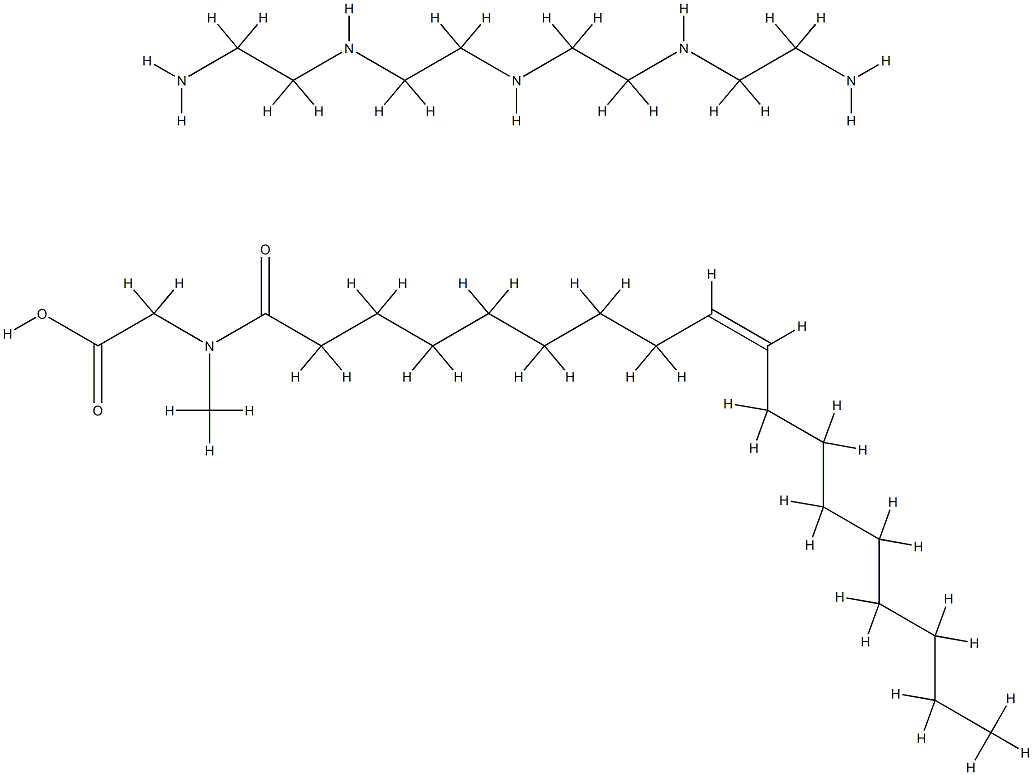 (Z)-N-methyl-N-(1-oxo-9-octadecenyl)glycine, compound with N-(2-aminoethyl)-N'-[2-[(2-aminoethyl)amino]ethyl]ethyl-1,2-diamine 结构式