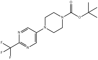 4-(2-Trifluoromethylpyrimidin-5-yl)-1-piperazine-1-carboxylic acid tert-butyl ester 结构式