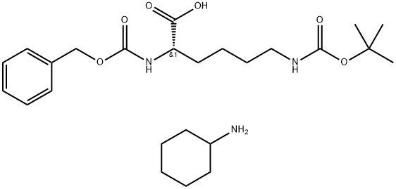 N6-[叔丁氧羰基]-N2-苄氧羰基-L-赖氨酸环己胺盐 结构式