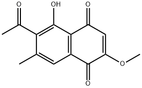 2-甲氧基-6-乙酰基-7-甲基胡桃酮 结构式