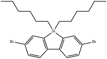 2,7-二溴-9,9'-二己基-9H-9-二苯并硅杂环戊二烯 结构式