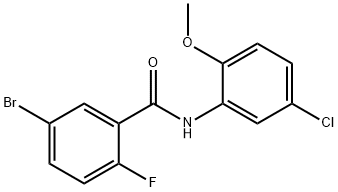 5-bromo-N-(5-chloro-2-methoxyphenyl)-2-fluorobenzamide 结构式