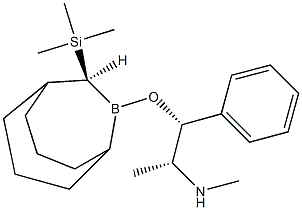 (–)-9-(1R,2R-伪麻黄碱基)-(10S)-(三甲基硅基)-9-硼杂双环[3.3.2]癸烷 结构式