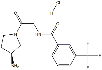 (S)-N-(2-(3-氨基吡咯烷-1-基)-2-氧代乙基)-3-(三氟甲基)苯甲酰胺盐酸盐 结构式