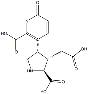 3-[(3S)-5β-Carboxy-4α-carboxymethylpyrrolidin-3α-yl]-1,6-dihydro-6-oxopyridine-2-carboxylic acid 结构式