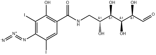 6-N-(4-azido-2-hydroxy-3,5-diiodobenzoyl)glucosamine 结构式