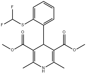 2,6-Dimethyl-3,5-dicarbomethoxy-4-(o-difluoromethylthiophenyl)-1,4-dih ydropyridine [French] 结构式