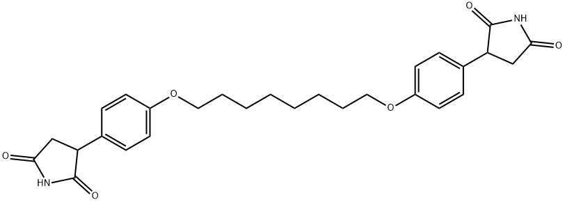 3-[4-[8-[4-(2,5-dioxopyrrolidin-3-yl)phenoxy]octoxy]phenyl]pyrrolidine -2,5-dione 结构式