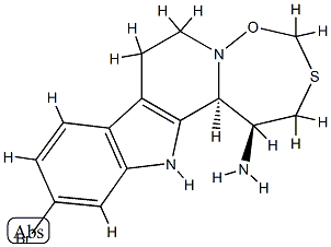 (1S)-11-Bromo-1,2,7,8,13,13bβ-hexahydro[1,6,2]oxathiazepino[2',3':1,2]pyrido[3,4-b]indol-1α-amine 结构式