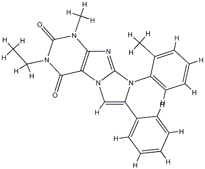 2-ethyl-4-methyl-6-(2-methylphenyl)-7-phenylpurino[7,8-a]imidazole-1,3-dione 结构式