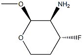beta-D-threo-Pentopyranoside, methyl 2-amino-2,3,4-trideoxy-3-fluoro- (9CI) 结构式