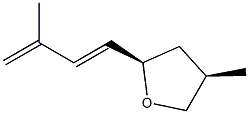 (2R)-Tetrahydro-4β-methyl-2-[(E)-3-methyl-1,3-butadienyl]furan 结构式