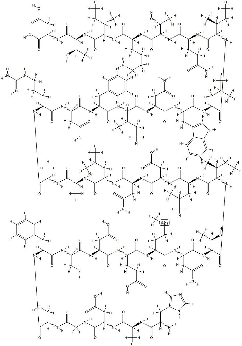 [ALA19]-GLUCAGON-LIKE肽II (大鼠) 结构式