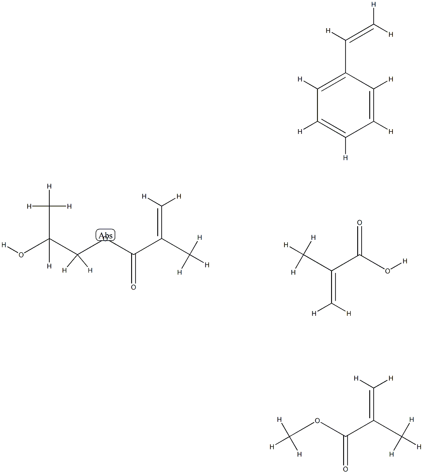 2-Propenoic acid, 2-methyl-, polymer with ethenylbenzene, methyl 2-methyl-2-propenoate and 1,2-propanediol mono(2-methyl-2-propenoate) 结构式