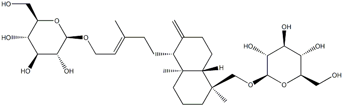 [(E)-5-[[(1R,4aβ)-Decahydro-5β-[(β-D-glucopyranosyloxy)methyl]-5,8aα-dimethyl-2-methylenenaphthalen]-1α-yl]-3-methyl-2-pentenyl]β-D-glucopyranoside 结构式