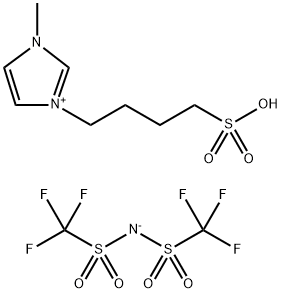 1-甲基-3-(4-磺丁基)咪唑鎓双(三氟甲磺酰基)亚胺 结构式