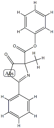 4-Oxazolecarboxylic  acid,  4,5-dihydro-4-methyl-5-oxo-2-phenyl-,  phenyl  ester 结构式