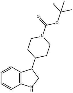 叔-丁基 4-(二氢吲哚-3-基)哌啶-1-甲酸基酯 结构式