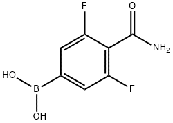 4-(Aminocarbonyl)-3,5-difluorophenylboronic acid 结构式