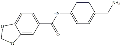 N-[4-(aminomethyl)phenyl]-1,3-benzodioxole-5-carboxamide 结构式