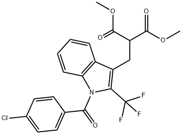 DiMethyl 2-((1-(4-chlorobenzoyl)-2-(trifluoroMethyl)-1H-indo-l-3-yl)Methyl)Malonate 结构式