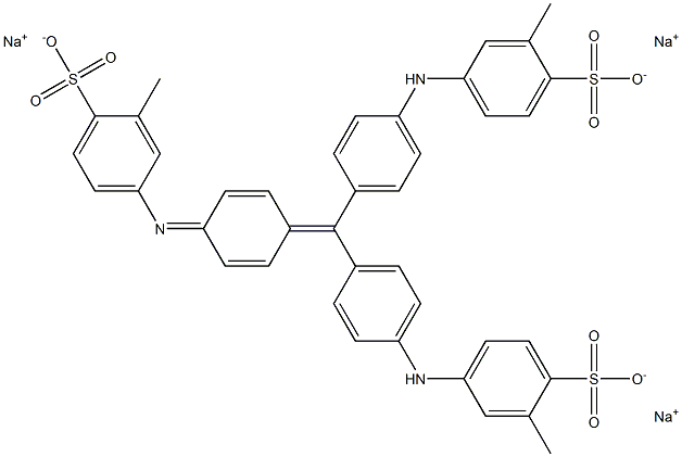 trisodium 2-methyl-4-[4-[4,4'-bis[4-(3-methyl-4-sulphonatoanilino)phenyl]methylene]phenylideneamino]benzenesulphonate 结构式