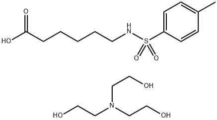 三乙醇胺 6-[[(4-甲基苯基)磺酰基]氨基]己酸盐 结构式