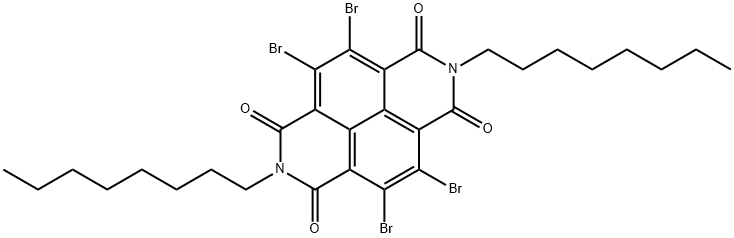 4,5,9,10-四溴-2,7-2辛基苯并[LMN][3,8]邻二氮杂菲-1,3,6,8(2H,7H)-四酮 结构式