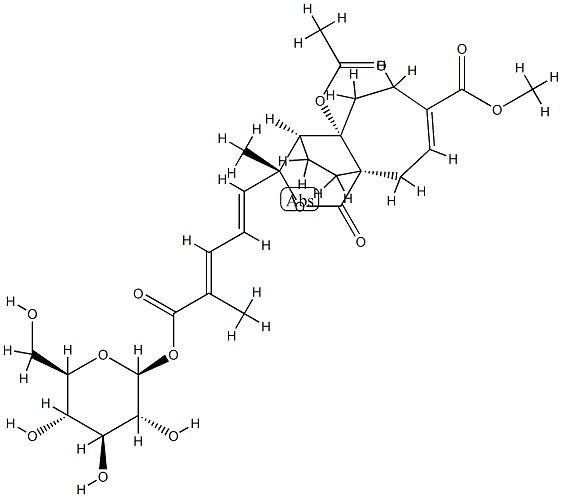 土槿皮乙酸-O-Β- D -葡萄糖苷 结构式