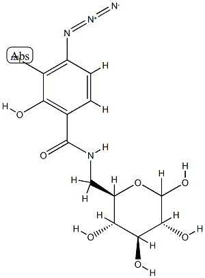 N-(4-iodoazidosalicyl)-6-amido-6-deoxyglucopyranose 结构式