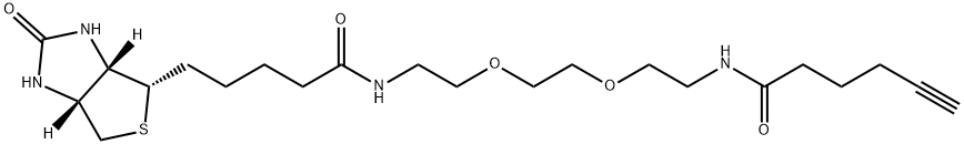 生物素-PEG2-C4-炔 结构式