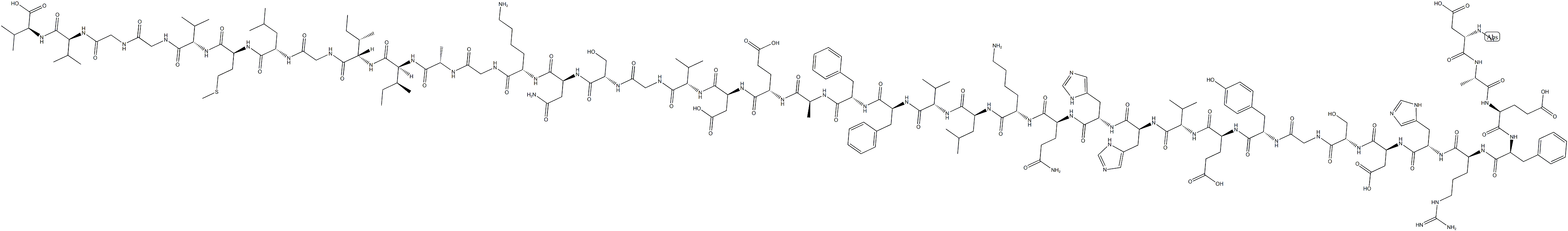 BETA淀粉样蛋白片段1-40 结构式