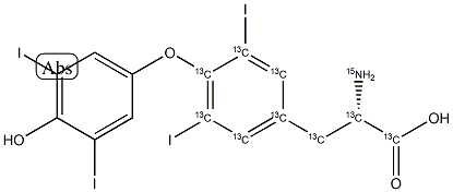左甲状腺素-13C9-15N 结构式