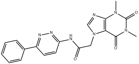 1,2,3,6-四氢-1,3-二甲基-2,6-二氧代-N-(6-苯基-3-哒嗪基)-7H-嘌呤-7-乙酰胺 结构式