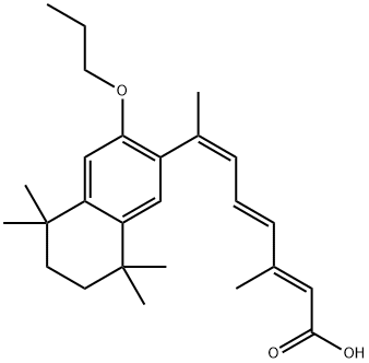 (2E,4E,6Z)-3-Methyl-7-(5,6,7,8-tetrahydro-5,5,8,8-tetramethyl-3-propoxy-3-naphthalenyl)-2,4,6-octatrienoicacid 结构式