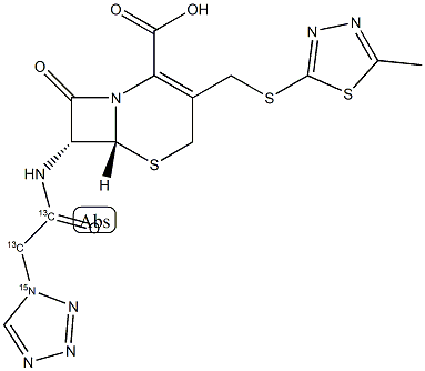 头孢唑啉-13C2-15N 结构式