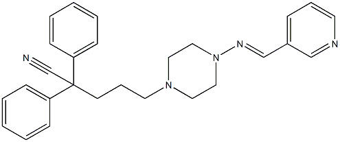 ALPHA,ALPHA-二苯基-4-[(3-吡啶亚甲基)氨基]-1-吡嗪戊腈 结构式