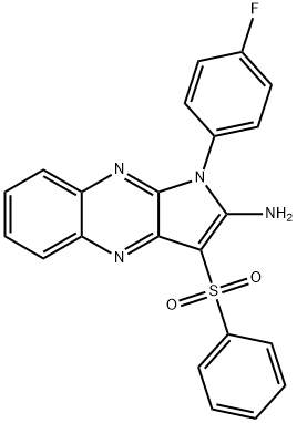 1-(4-氟苯基)-3-(苯磺酰基)-1H-吡咯并[2,3-B]喹喔啉-2-胺 结构式
