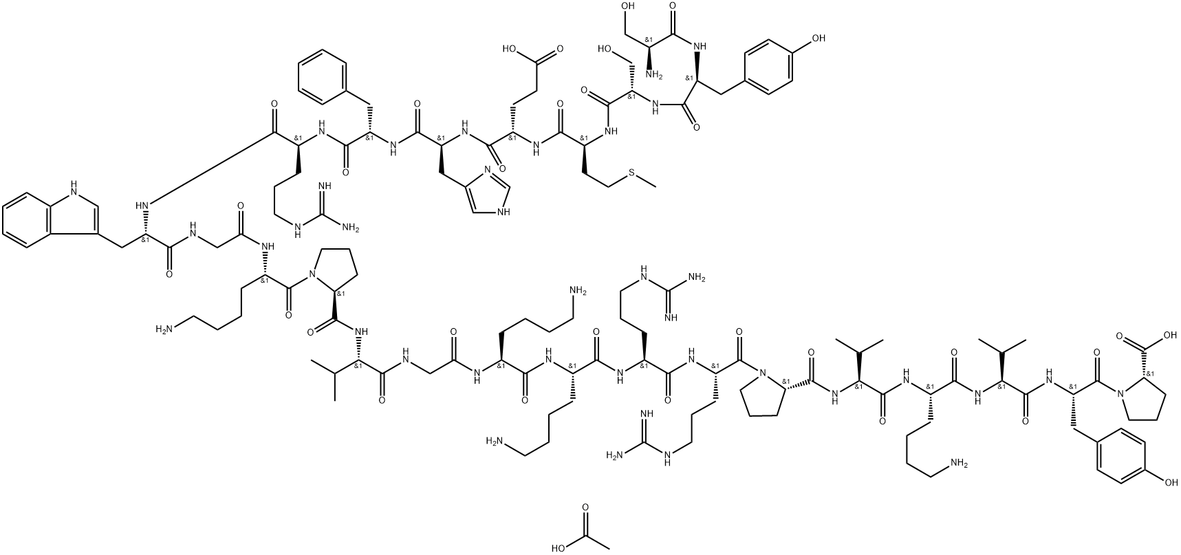 醋酸替可克肽 结构式
