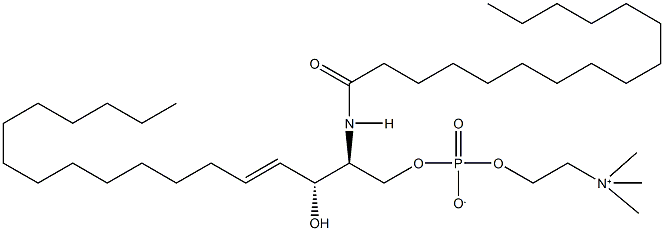 N-棕榈酰-D-赤型鞘氨酰磷酸胆碱 结构式