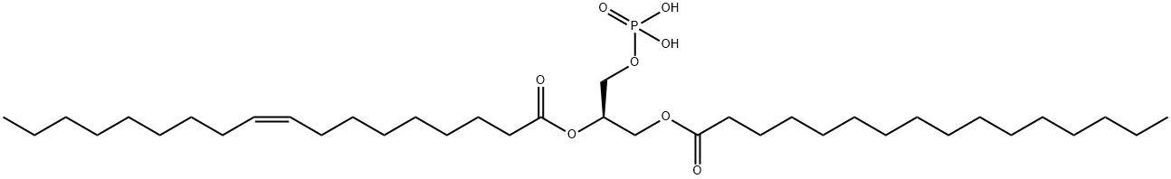 1-Palmitoyl-2-oleoyl-sn-glycero-3-phosphate 结构式