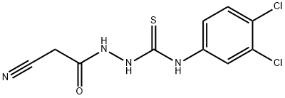 2-(2-氰基乙酰基)-N-(3,4-二氯苯基)肼基硫代甲酰胺 结构式